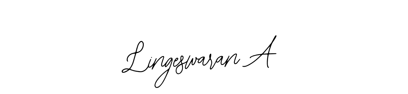How to make Lingeswaran A name signature. Use Bearetta-2O07w style for creating short signs online. This is the latest handwritten sign. Lingeswaran A signature style 12 images and pictures png