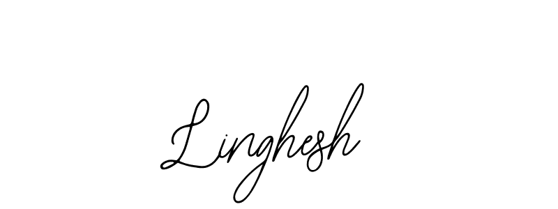 How to make Linghesh name signature. Use Bearetta-2O07w style for creating short signs online. This is the latest handwritten sign. Linghesh signature style 12 images and pictures png