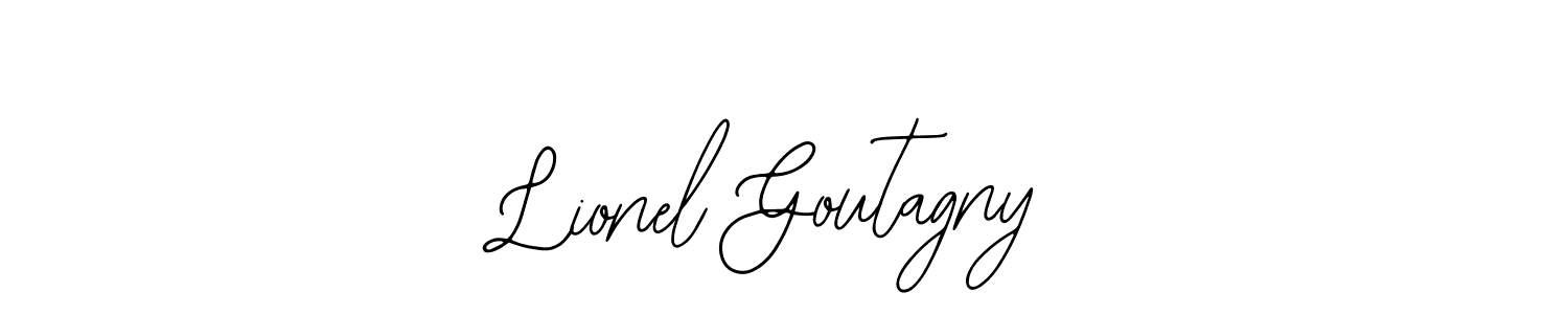 You should practise on your own different ways (Bearetta-2O07w) to write your name (Lionel Goutagny) in signature. don't let someone else do it for you. Lionel Goutagny signature style 12 images and pictures png