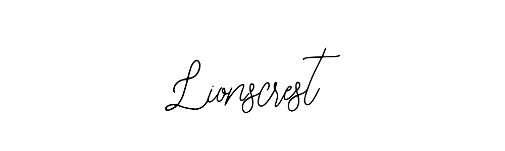 You should practise on your own different ways (Bearetta-2O07w) to write your name (Lionscrest) in signature. don't let someone else do it for you. Lionscrest signature style 12 images and pictures png