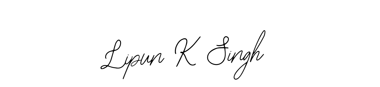 if you are searching for the best signature style for your name Lipun K Singh. so please give up your signature search. here we have designed multiple signature styles  using Bearetta-2O07w. Lipun K Singh signature style 12 images and pictures png