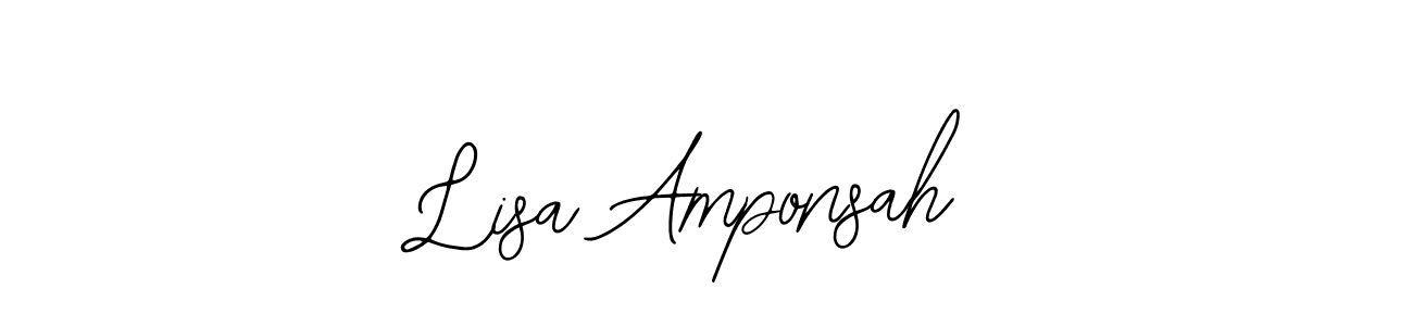 You should practise on your own different ways (Bearetta-2O07w) to write your name (Lisa Amponsah) in signature. don't let someone else do it for you. Lisa Amponsah signature style 12 images and pictures png