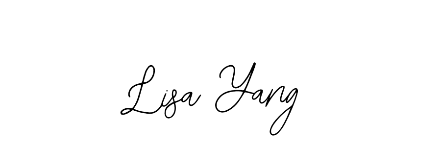 You should practise on your own different ways (Bearetta-2O07w) to write your name (Lisa Yang) in signature. don't let someone else do it for you. Lisa Yang signature style 12 images and pictures png