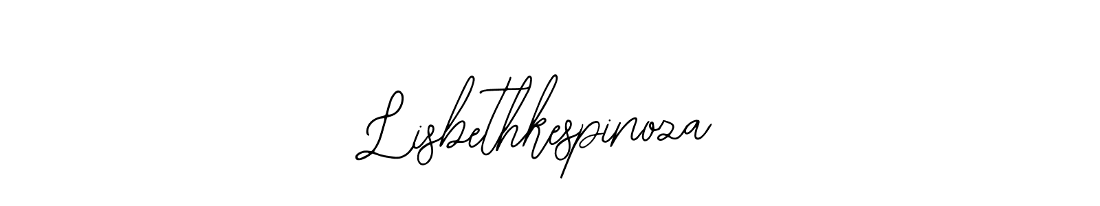 You should practise on your own different ways (Bearetta-2O07w) to write your name (Lisbethkespinoza) in signature. don't let someone else do it for you. Lisbethkespinoza signature style 12 images and pictures png