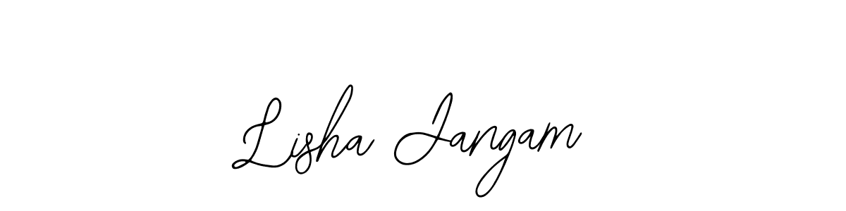 How to make Lisha Jangam name signature. Use Bearetta-2O07w style for creating short signs online. This is the latest handwritten sign. Lisha Jangam signature style 12 images and pictures png