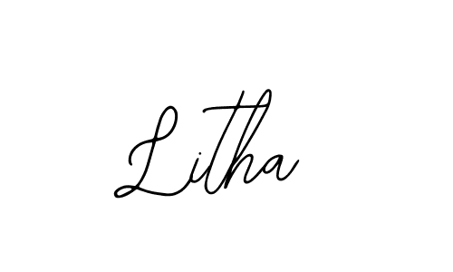 Use a signature maker to create a handwritten signature online. With this signature software, you can design (Bearetta-2O07w) your own signature for name Litha. Litha signature style 12 images and pictures png