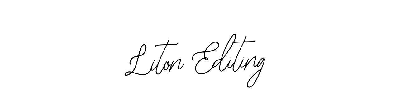 You should practise on your own different ways (Bearetta-2O07w) to write your name (Liton Editing) in signature. don't let someone else do it for you. Liton Editing signature style 12 images and pictures png