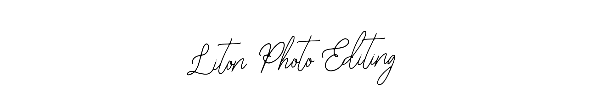 Use a signature maker to create a handwritten signature online. With this signature software, you can design (Bearetta-2O07w) your own signature for name Liton Photo Editing. Liton Photo Editing signature style 12 images and pictures png