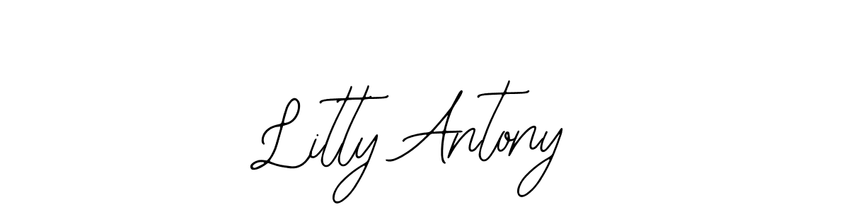 How to make Litty Antony name signature. Use Bearetta-2O07w style for creating short signs online. This is the latest handwritten sign. Litty Antony signature style 12 images and pictures png