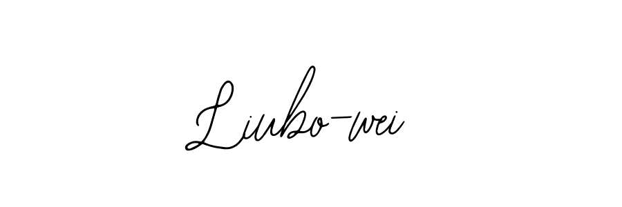 You should practise on your own different ways (Bearetta-2O07w) to write your name (Liubo-wei) in signature. don't let someone else do it for you. Liubo-wei signature style 12 images and pictures png