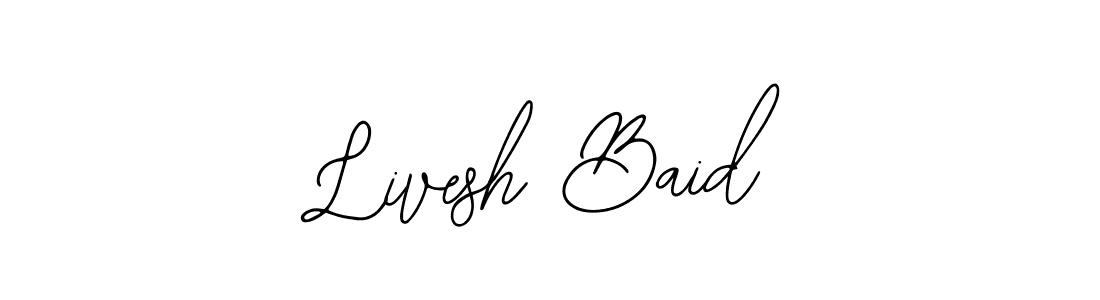 How to make Livesh Baid name signature. Use Bearetta-2O07w style for creating short signs online. This is the latest handwritten sign. Livesh Baid signature style 12 images and pictures png