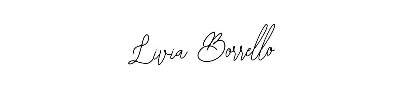 Bearetta-2O07w is a professional signature style that is perfect for those who want to add a touch of class to their signature. It is also a great choice for those who want to make their signature more unique. Get Livia Borrello name to fancy signature for free. Livia Borrello signature style 12 images and pictures png