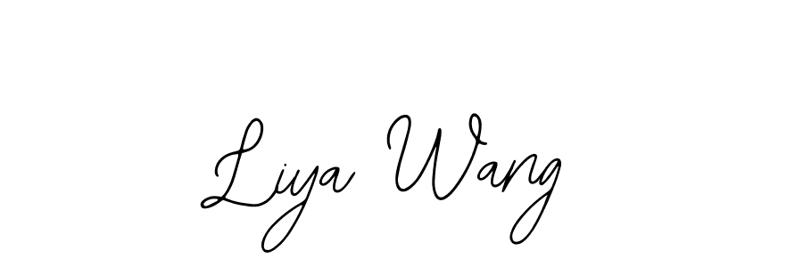 How to make Liya Wang name signature. Use Bearetta-2O07w style for creating short signs online. This is the latest handwritten sign. Liya Wang signature style 12 images and pictures png