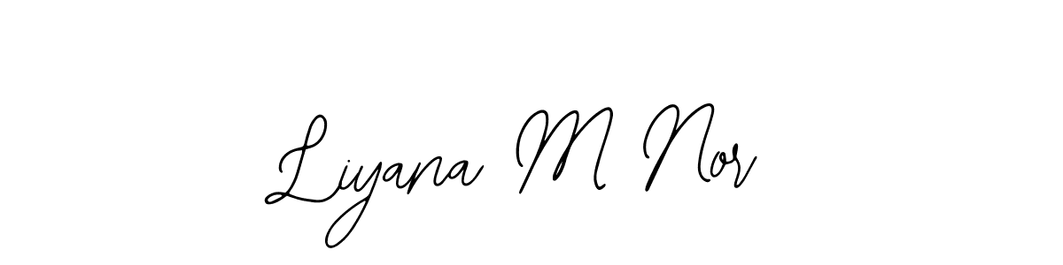 You should practise on your own different ways (Bearetta-2O07w) to write your name (Liyana M Nor) in signature. don't let someone else do it for you. Liyana M Nor signature style 12 images and pictures png