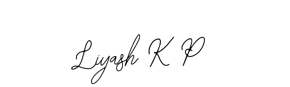 Similarly Bearetta-2O07w is the best handwritten signature design. Signature creator online .You can use it as an online autograph creator for name Liyash K P. Liyash K P signature style 12 images and pictures png