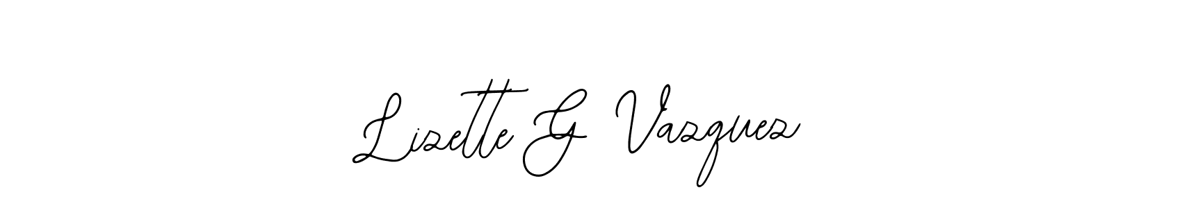Also You can easily find your signature by using the search form. We will create Lizette G Vazquez name handwritten signature images for you free of cost using Bearetta-2O07w sign style. Lizette G Vazquez signature style 12 images and pictures png