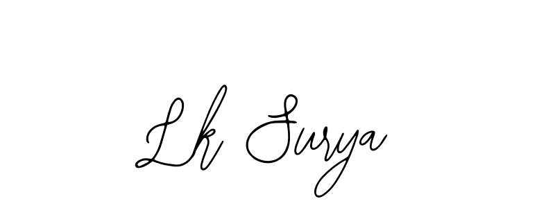 How to make Lk Surya name signature. Use Bearetta-2O07w style for creating short signs online. This is the latest handwritten sign. Lk Surya signature style 12 images and pictures png