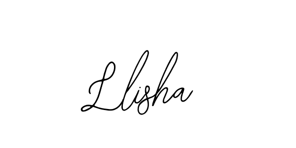 How to make Llisha name signature. Use Bearetta-2O07w style for creating short signs online. This is the latest handwritten sign. Llisha signature style 12 images and pictures png