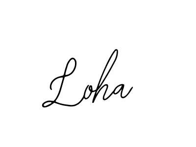 Use a signature maker to create a handwritten signature online. With this signature software, you can design (Bearetta-2O07w) your own signature for name Loha. Loha signature style 12 images and pictures png