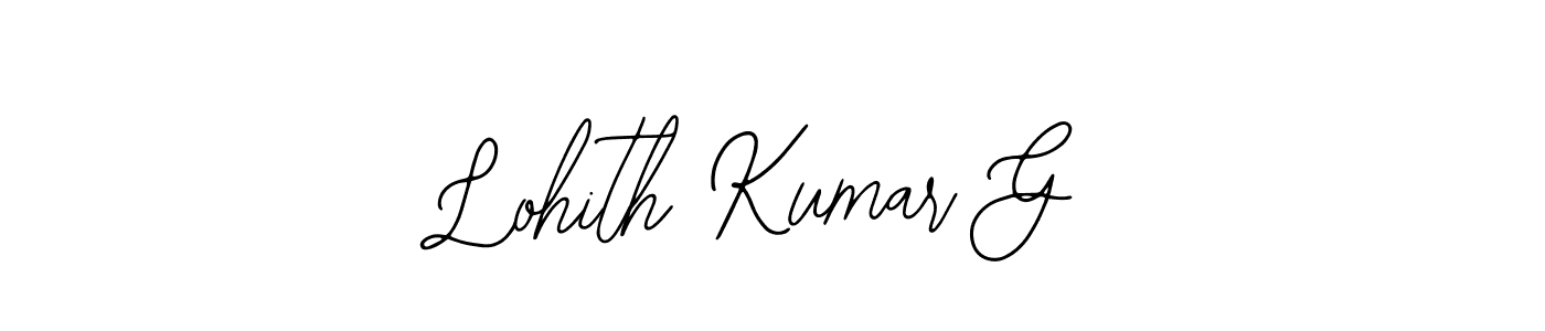 How to make Lohith Kumar G name signature. Use Bearetta-2O07w style for creating short signs online. This is the latest handwritten sign. Lohith Kumar G signature style 12 images and pictures png