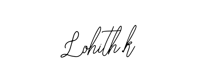 The best way (Bearetta-2O07w) to make a short signature is to pick only two or three words in your name. The name Lohith.k include a total of six letters. For converting this name. Lohith.k signature style 12 images and pictures png