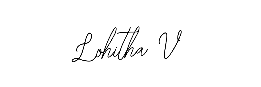 Use a signature maker to create a handwritten signature online. With this signature software, you can design (Bearetta-2O07w) your own signature for name Lohitha V. Lohitha V signature style 12 images and pictures png