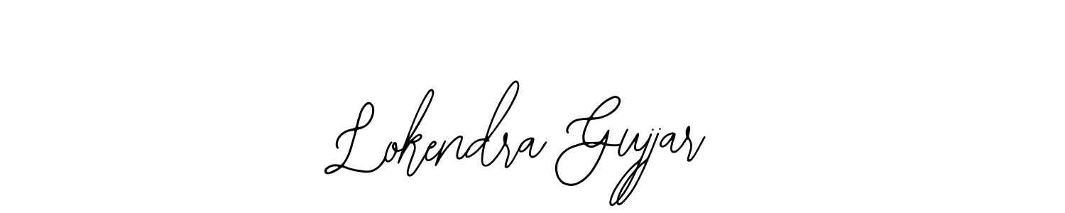 Use a signature maker to create a handwritten signature online. With this signature software, you can design (Bearetta-2O07w) your own signature for name Lokendra Gujjar. Lokendra Gujjar signature style 12 images and pictures png