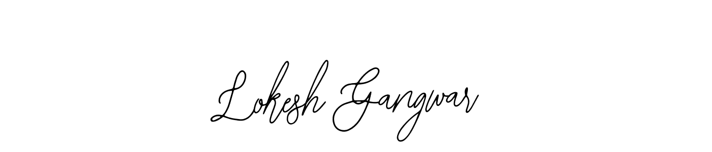 How to make Lokesh Gangwar name signature. Use Bearetta-2O07w style for creating short signs online. This is the latest handwritten sign. Lokesh Gangwar signature style 12 images and pictures png