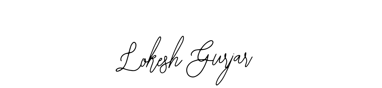 The best way (Bearetta-2O07w) to make a short signature is to pick only two or three words in your name. The name Lokesh Gurjar include a total of six letters. For converting this name. Lokesh Gurjar signature style 12 images and pictures png