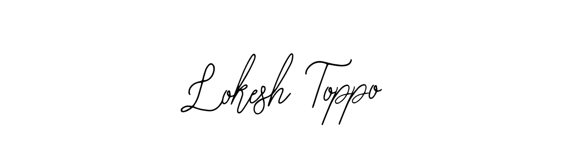 Similarly Bearetta-2O07w is the best handwritten signature design. Signature creator online .You can use it as an online autograph creator for name Lokesh Toppo. Lokesh Toppo signature style 12 images and pictures png