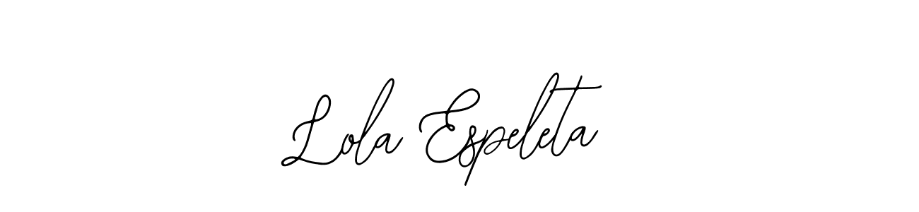 The best way (Bearetta-2O07w) to make a short signature is to pick only two or three words in your name. The name Lola Espeleta include a total of six letters. For converting this name. Lola Espeleta signature style 12 images and pictures png