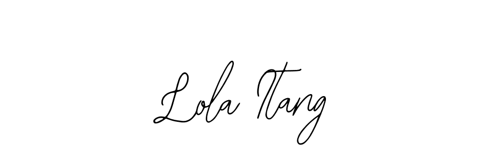 Similarly Bearetta-2O07w is the best handwritten signature design. Signature creator online .You can use it as an online autograph creator for name Lola Itang. Lola Itang signature style 12 images and pictures png