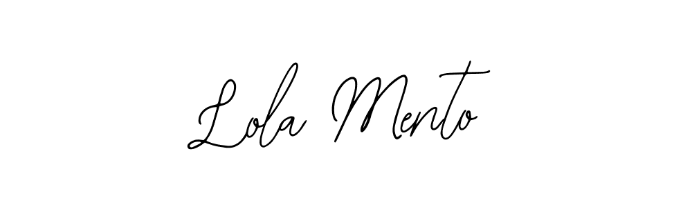 How to make Lola Mento name signature. Use Bearetta-2O07w style for creating short signs online. This is the latest handwritten sign. Lola Mento signature style 12 images and pictures png
