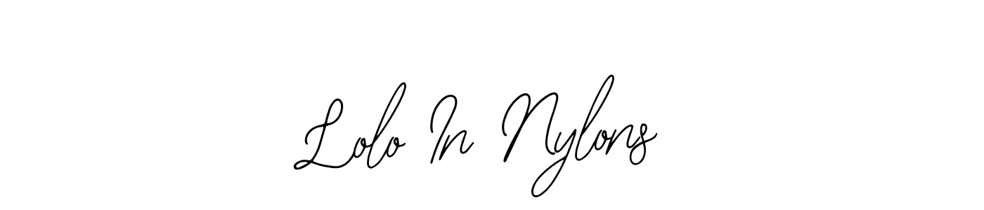 Similarly Bearetta-2O07w is the best handwritten signature design. Signature creator online .You can use it as an online autograph creator for name Lolo In Nylons. Lolo In Nylons signature style 12 images and pictures png