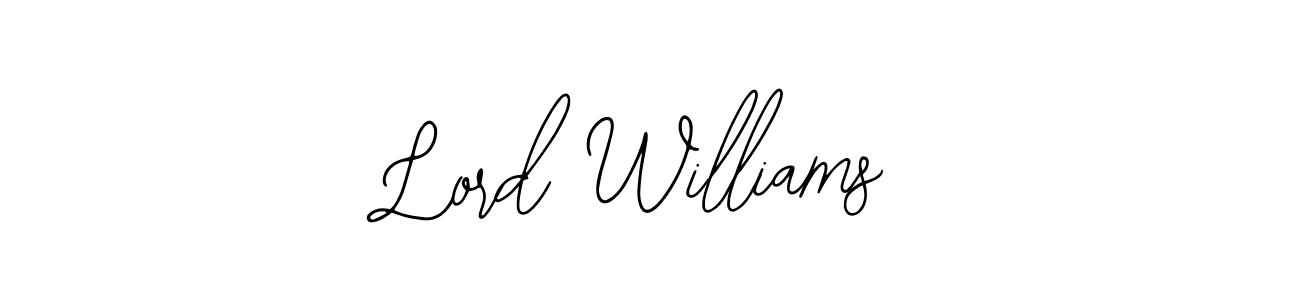 How to make Lord Williams name signature. Use Bearetta-2O07w style for creating short signs online. This is the latest handwritten sign. Lord Williams signature style 12 images and pictures png