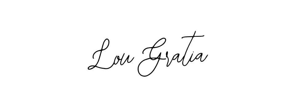 How to make Lou Gratia name signature. Use Bearetta-2O07w style for creating short signs online. This is the latest handwritten sign. Lou Gratia signature style 12 images and pictures png