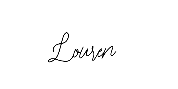You should practise on your own different ways (Bearetta-2O07w) to write your name (Louren) in signature. don't let someone else do it for you. Louren signature style 12 images and pictures png