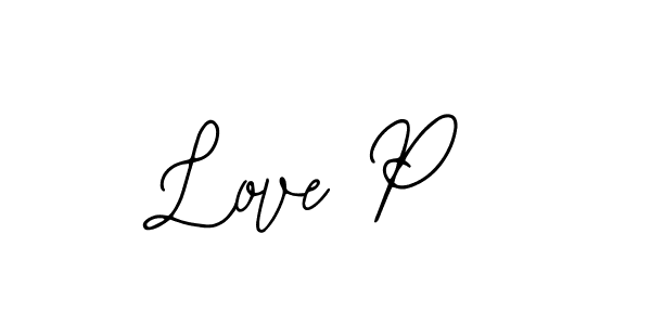 How to make Love P name signature. Use Bearetta-2O07w style for creating short signs online. This is the latest handwritten sign. Love P signature style 12 images and pictures png