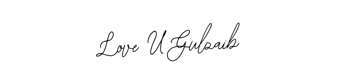 Use a signature maker to create a handwritten signature online. With this signature software, you can design (Bearetta-2O07w) your own signature for name Love U Gulzaib. Love U Gulzaib signature style 12 images and pictures png