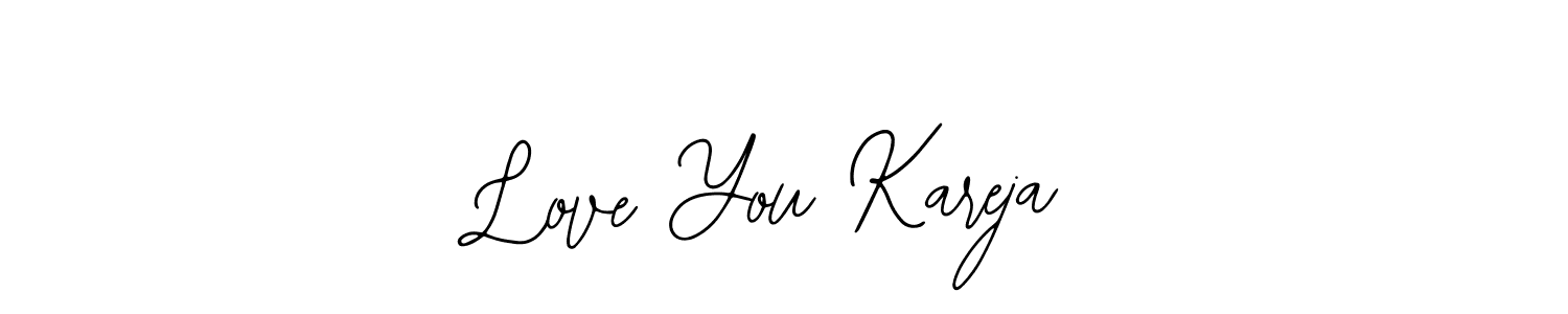 Bearetta-2O07w is a professional signature style that is perfect for those who want to add a touch of class to their signature. It is also a great choice for those who want to make their signature more unique. Get Love You Kareja name to fancy signature for free. Love You Kareja signature style 12 images and pictures png