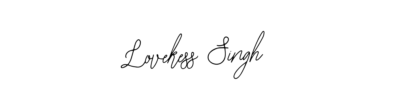 The best way (Bearetta-2O07w) to make a short signature is to pick only two or three words in your name. The name Lovekess Singh include a total of six letters. For converting this name. Lovekess Singh signature style 12 images and pictures png