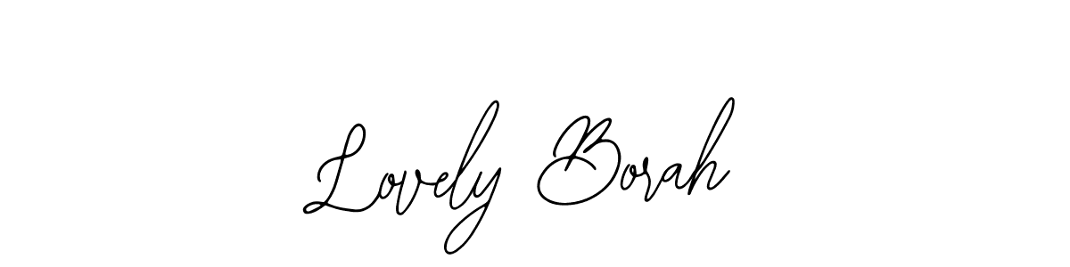 How to make Lovely Borah name signature. Use Bearetta-2O07w style for creating short signs online. This is the latest handwritten sign. Lovely Borah signature style 12 images and pictures png