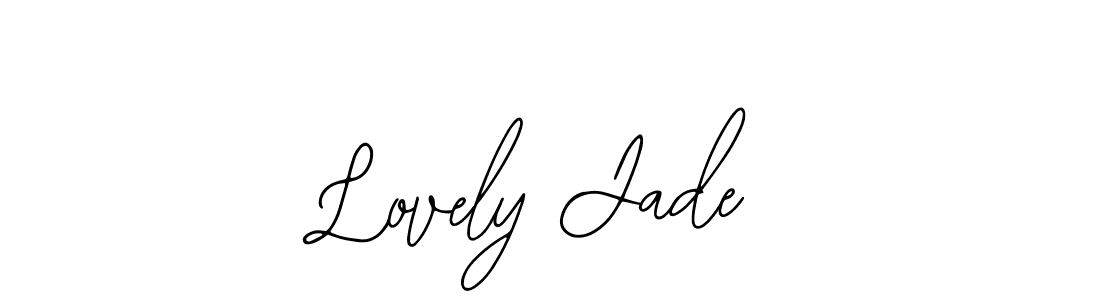 How to make Lovely Jade name signature. Use Bearetta-2O07w style for creating short signs online. This is the latest handwritten sign. Lovely Jade signature style 12 images and pictures png