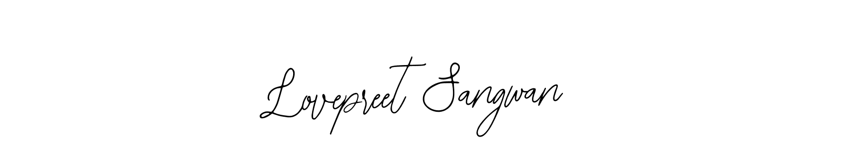 You should practise on your own different ways (Bearetta-2O07w) to write your name (Lovepreet Sangwan) in signature. don't let someone else do it for you. Lovepreet Sangwan signature style 12 images and pictures png
