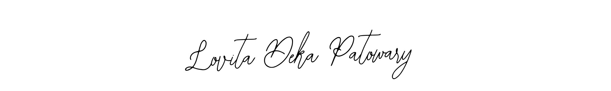 The best way (Bearetta-2O07w) to make a short signature is to pick only two or three words in your name. The name Lovita Deka Patowary include a total of six letters. For converting this name. Lovita Deka Patowary signature style 12 images and pictures png