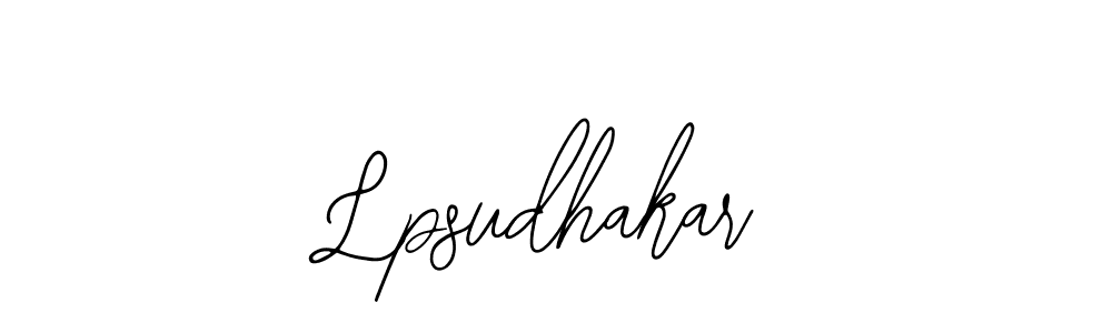 How to make Lpsudhakar name signature. Use Bearetta-2O07w style for creating short signs online. This is the latest handwritten sign. Lpsudhakar signature style 12 images and pictures png