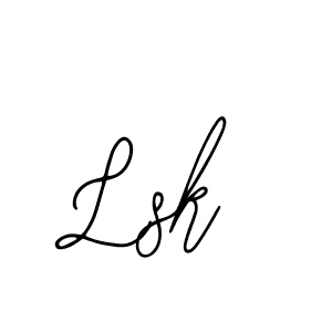 You should practise on your own different ways (Bearetta-2O07w) to write your name (Lsk) in signature. don't let someone else do it for you. Lsk signature style 12 images and pictures png