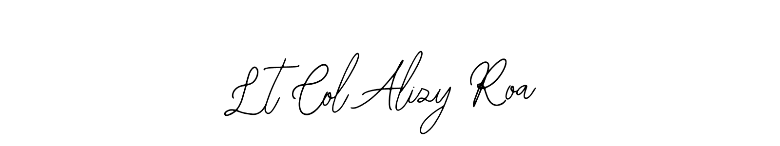 Bearetta-2O07w is a professional signature style that is perfect for those who want to add a touch of class to their signature. It is also a great choice for those who want to make their signature more unique. Get Lt Col Alizy Roa name to fancy signature for free. Lt Col Alizy Roa signature style 12 images and pictures png