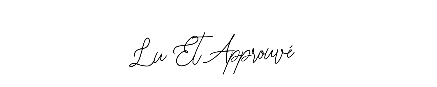 How to make Lu Et Approuvé name signature. Use Bearetta-2O07w style for creating short signs online. This is the latest handwritten sign. Lu Et Approuvé signature style 12 images and pictures png