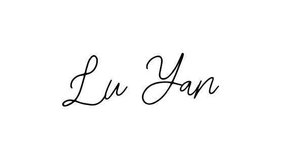 The best way (Bearetta-2O07w) to make a short signature is to pick only two or three words in your name. The name Lu Yan include a total of six letters. For converting this name. Lu Yan signature style 12 images and pictures png